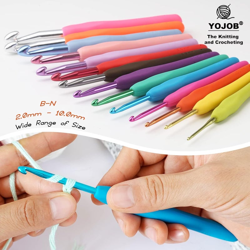 YOJOB 2Pack Size G / 4mm, 7/4.5mm Crochet Hooks, Super Smooth & Ergonomic for Beginner and Advanced (4.0mm, 4.5mm) - Image 5